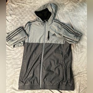 light green adidas windbreaker size medium